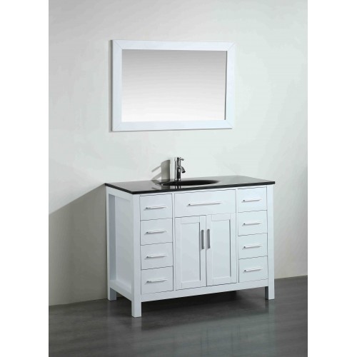 43'' Bosconi SB-252-7WHBG Contemporary Single Vanity