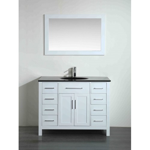 43'' Bosconi SB-252-7WHBG Contemporary Single Vanity