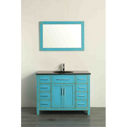 43'' Bosconi SB-252-7DSFGBG Contemporary Single Vanity