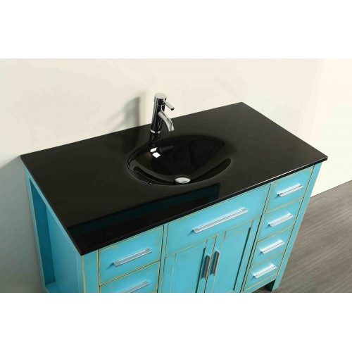 43'' Bosconi SB-252-7DSFGBG Contemporary Single Vanity