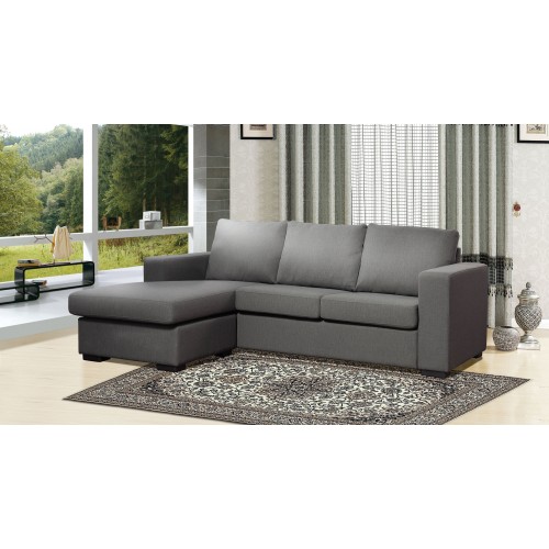 Colton Linen 2-Pieces Sectional Sofa in Grey