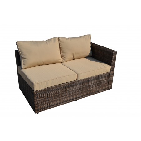 Ventana 4-Piece All-Weather Dark Brown Wicker Patio Seating Set with Storage and Beige Cushions