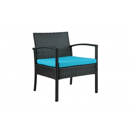 Teaset Four-Piece Patio Conversation Set with Blue Cushions