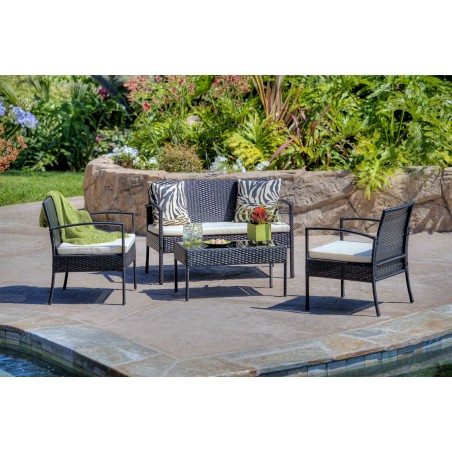 Teaset 4-Piece All-Weather Wicker Patio Seating Set