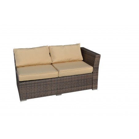 Mirge 4-Piece All-Weather Dark Brown Wicker Patio Seating Set With Beige Cushions