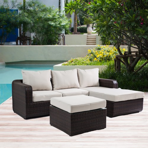 Luies 3-Piece All-Weather Wicker Patio Conversation Set