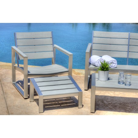 Liberty 7-Piece All-Weather Grey Color Engineer Plywood Patio Seating Set 