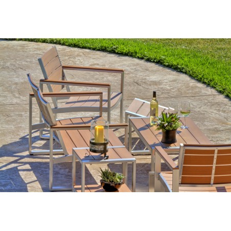 Liberty 7-Piece All-Weather Brown Color Engineer Plywood Patio Seating Set 