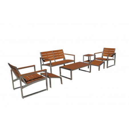Liberty 7-Piece All-Weather Brown Color Engineer Plywood Patio Seating Set 