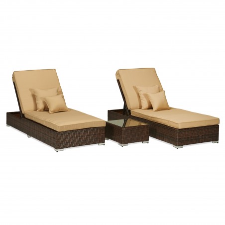 Lantis 3-Piece All-Weather Wicker Pool Side Lounge Set