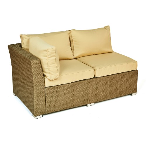 Jicaro 5 Pieces Outdoor Wicker Sectional Sofa Set - Natural Rustic Light Brown