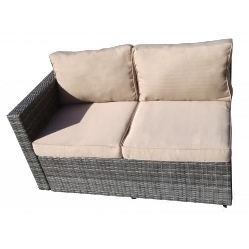 Gran Melia 4-Piece All-Weather Greyt Wicker Patio Seating Set With Storage and Beige Cushions