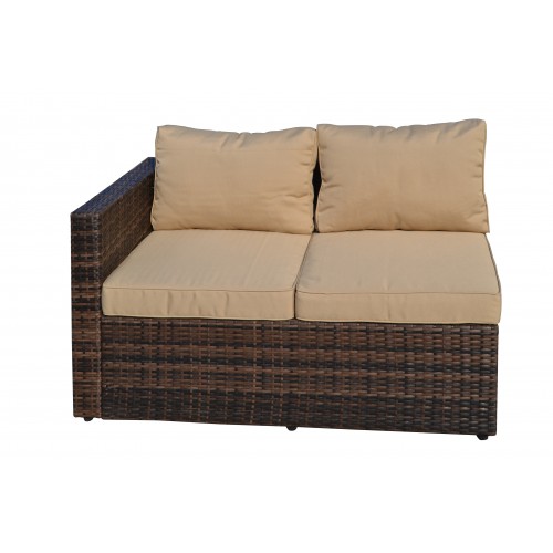 Gran Melia 4-Piece All-Weather Dark Brown Wicker Patio Seating Set With Storage and Beige Cushions