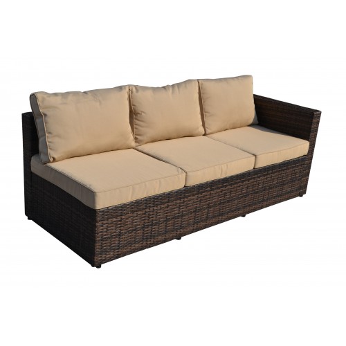 Gran Melia 4-Piece All-Weather Dark Brown Wicker Patio Seating Set With Storage and Beige Cushions