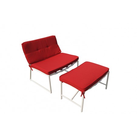 Della 5-piece Patio Conversation Set with Red Cushion