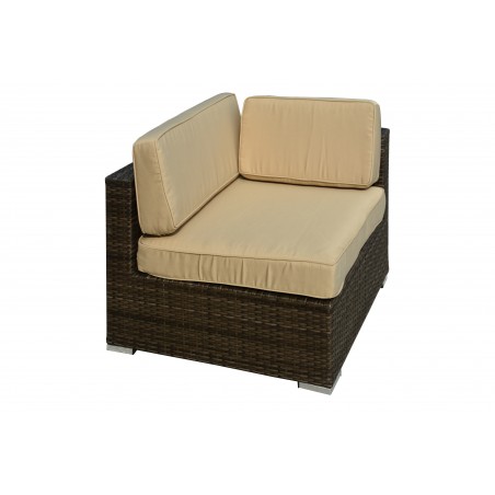 Barton 6-Piece All-Weather Dark Brown Wicker Patio Sectional Sofa set With Beige Cushions