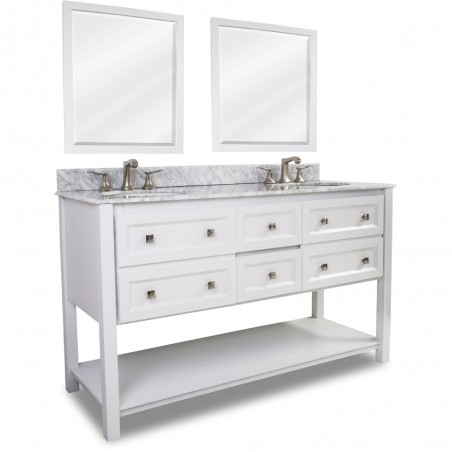 Adler White 60" Double Vanity with Preassembl               