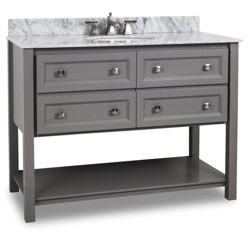 Grey Adler 48" Single Vanity with Preassembled top and bowl 