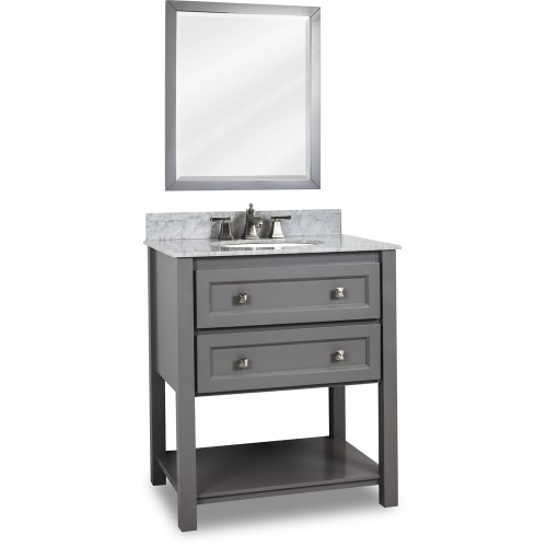 Grey Adler Vanity with Preassembled top and bowl            