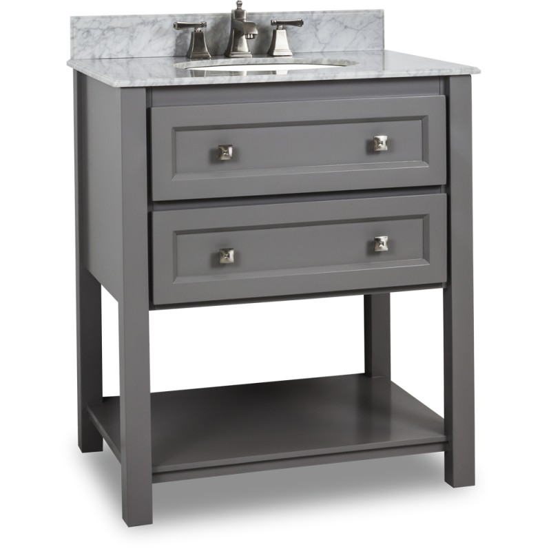 Grey Adler Vanity with Preassembled top and bowl            