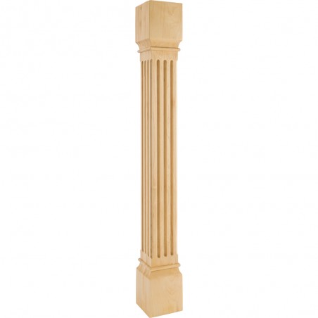 5" Square x 42" Large Fluted Post Species:  White Birch    