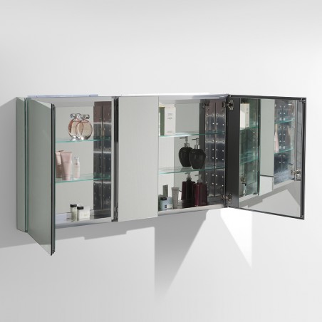 Fresca 50" Wide Bathroom Medicine Cabinet w/ Mirrors