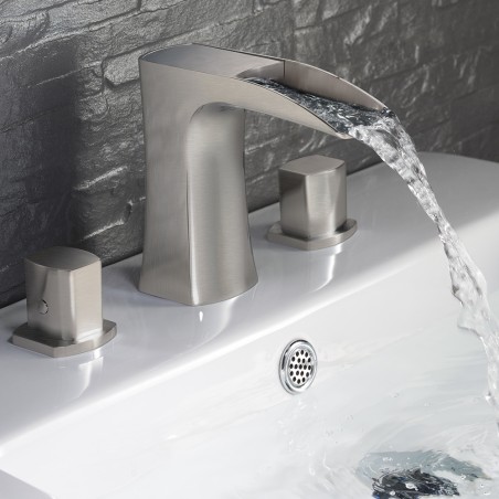 Fresca Fortore Widespread Mount Bathroom Vanity Faucet - Brushed Nickel