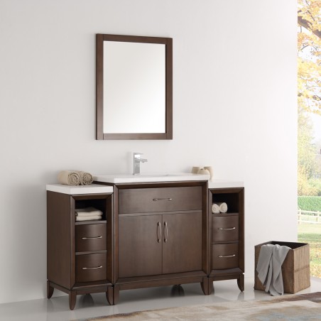 Fresca Cambridge 54" Antique Coffee Traditional Bathroom Vanity w/ Mirror