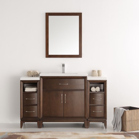 Fresca Cambridge 54" Antique Coffee Traditional Bathroom Vanity w/ Mirror