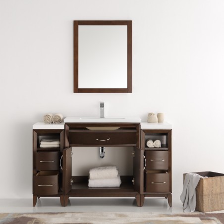 Fresca Cambridge 54" Antique Coffee Traditional Bathroom Vanity w/ Mirror