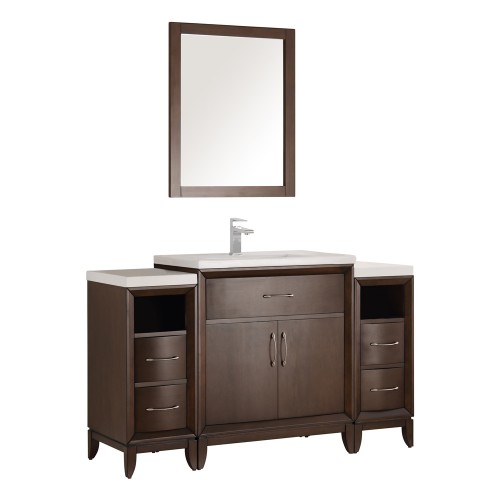 Fresca Cambridge 54" Antique Coffee Traditional Bathroom Vanity w/ Mirror