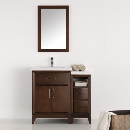 Fresca Cambridge 36" Antique Coffee Traditional Bathroom Vanity w/ Mirror