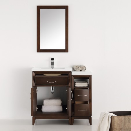 Fresca Cambridge 36" Antique Coffee Traditional Bathroom Vanity w/ Mirror