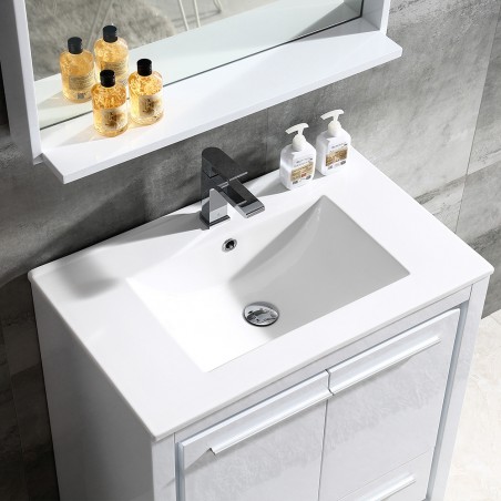 Fresca Allier 30" White Modern Bathroom Vanity w/ Mirror