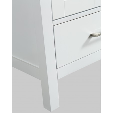 London 36" Vanity in White with Quartz Vanity Top in Gray with White Basin and Mirror