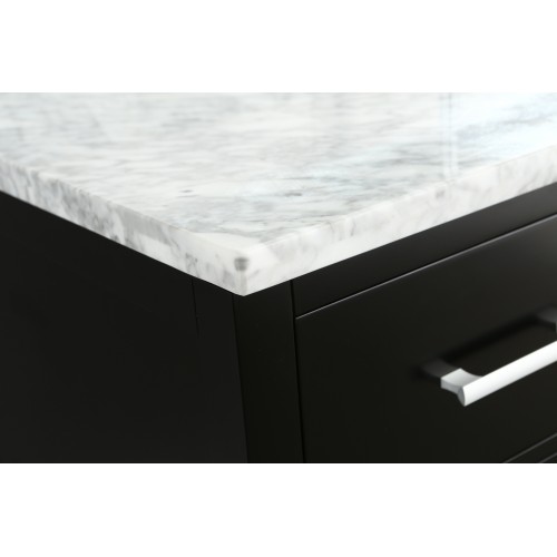 London 54" Single Sink Vanity Set in Espresso with White Carrera Marble Top