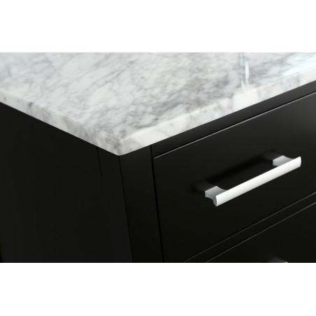 London 54" Single Sink Vanity Set in Espresso with White Carrera Marble Top