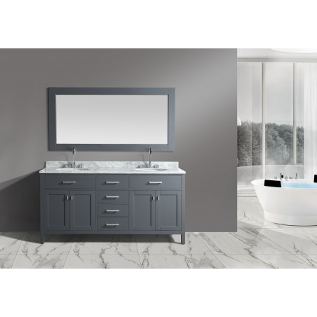 London 72" Double Sink Vanity Set in Gray Finish