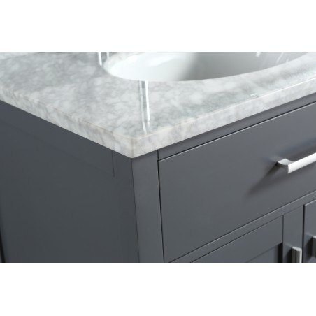 London 72" Double Sink Vanity Set in Gray Finish