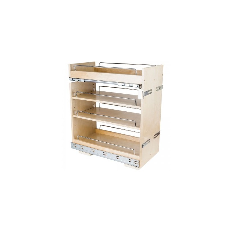 11" Base cabinet pullout with premium soft-close undermount 