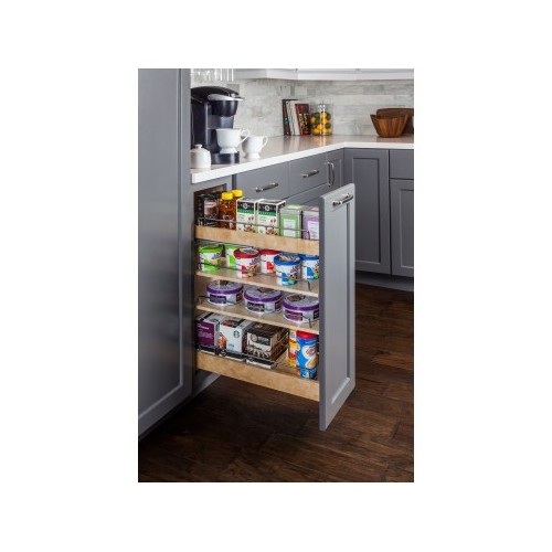 14" Base cabinet pullout with premium soft-close undermount 