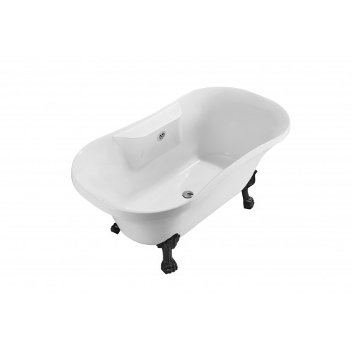 60" Soaking Clawfoot Tub With External  Drain