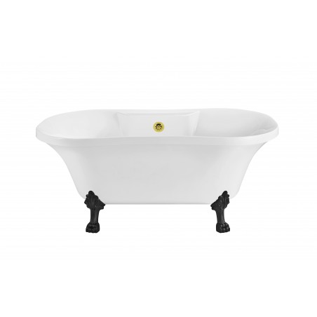 60" Soaking Clawfoot Tub With External  Drain