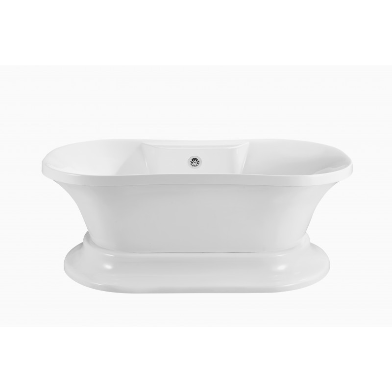 60" Soaking Freestanding Tub With External Drain