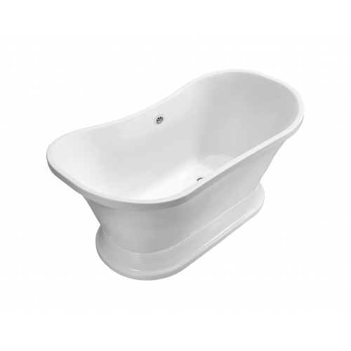 60" Soaking Freestanding Tub With External Drain