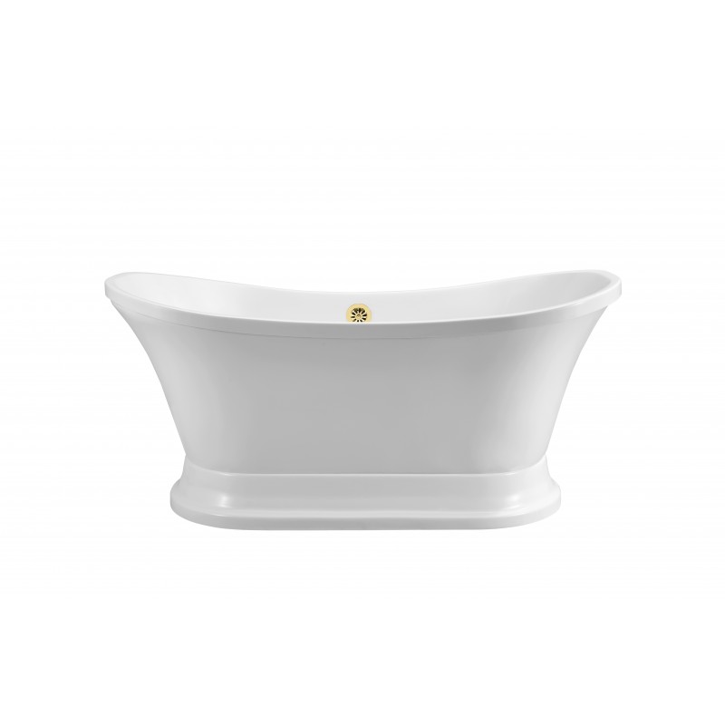 60" Soaking Freestanding Tub With External Drain