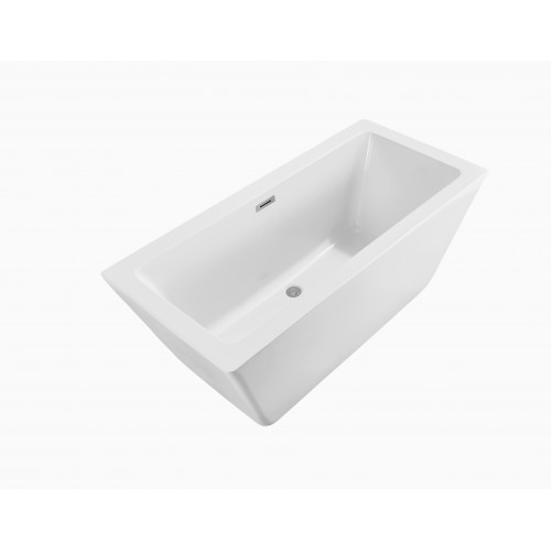 60" Soaking Freestanding Tub With Internal Drain