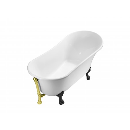 67" Soaking Clawfoot Tub With External Drain