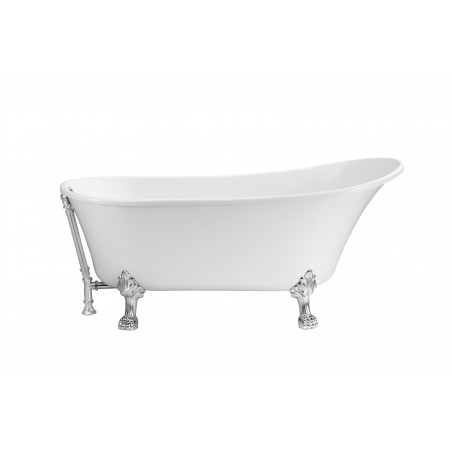 67" Soaking Clawfoot Tub With External Drain