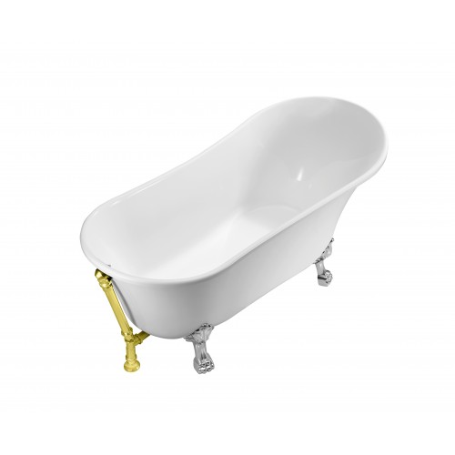 67" Soaking Clawfoot Tub With External Drain